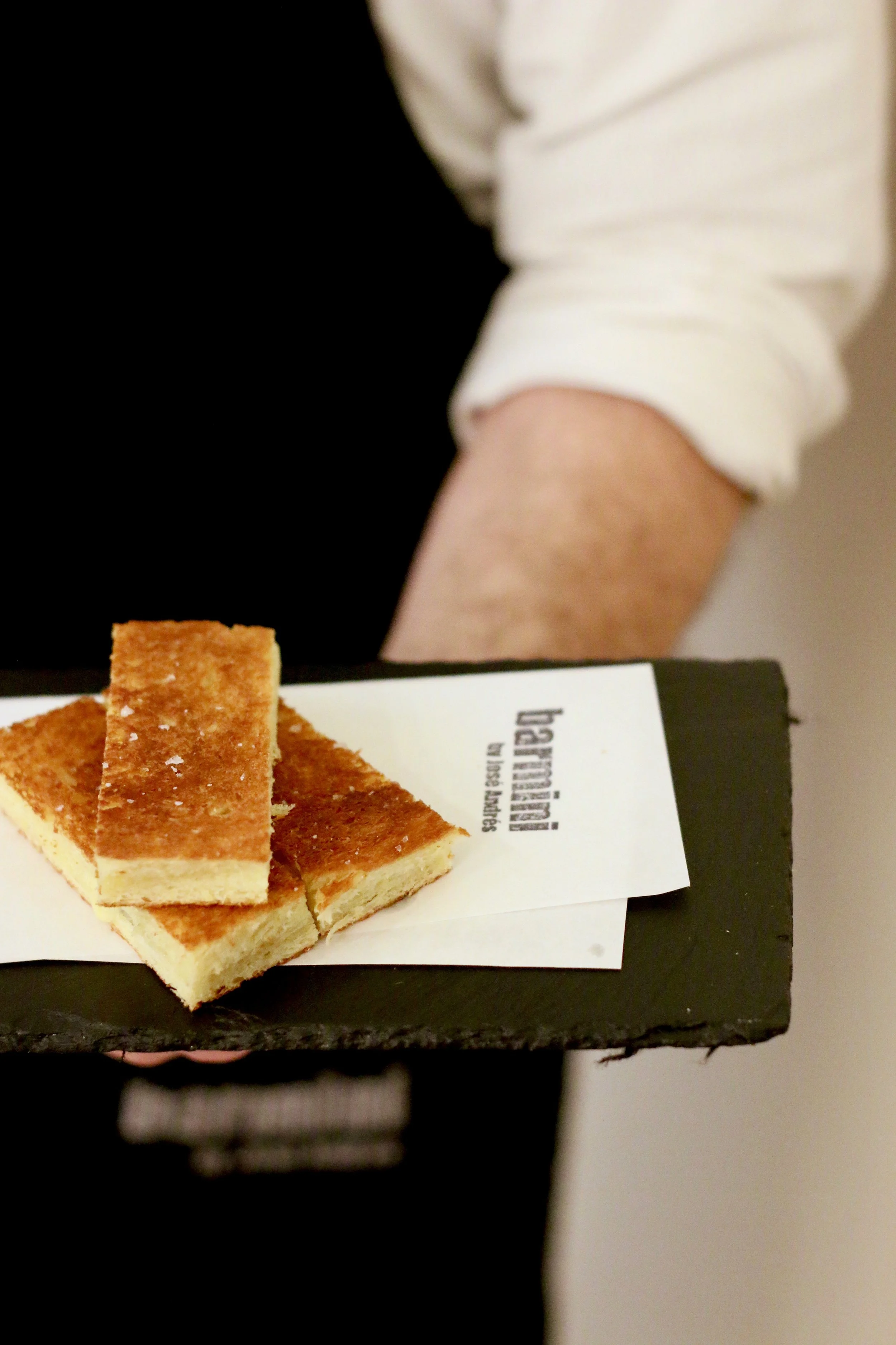 Delicious bites from minibar can be ordered like these grilled cheese sandwiches with truffle, cheddar, and caramelized onions. 