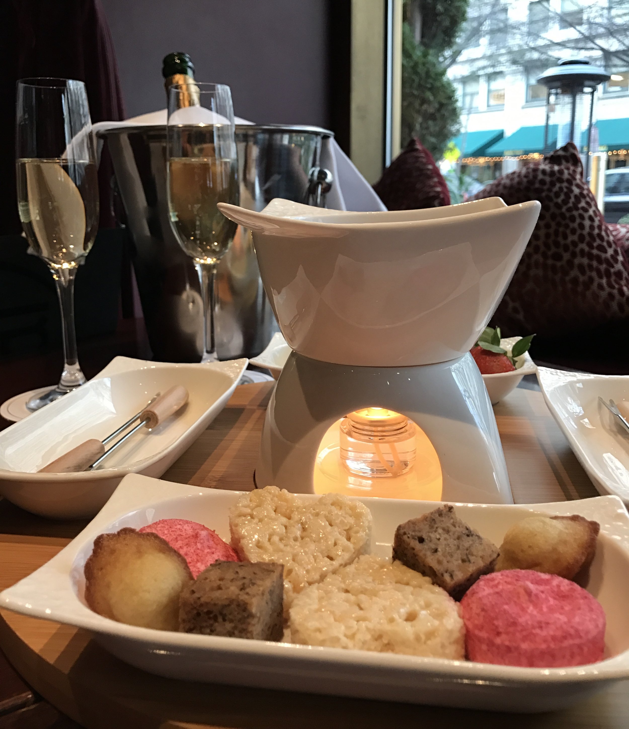 Fondue & Champagne special at Le Bar inside the Sofitel DC. (Photo by AJ Dronkers) 