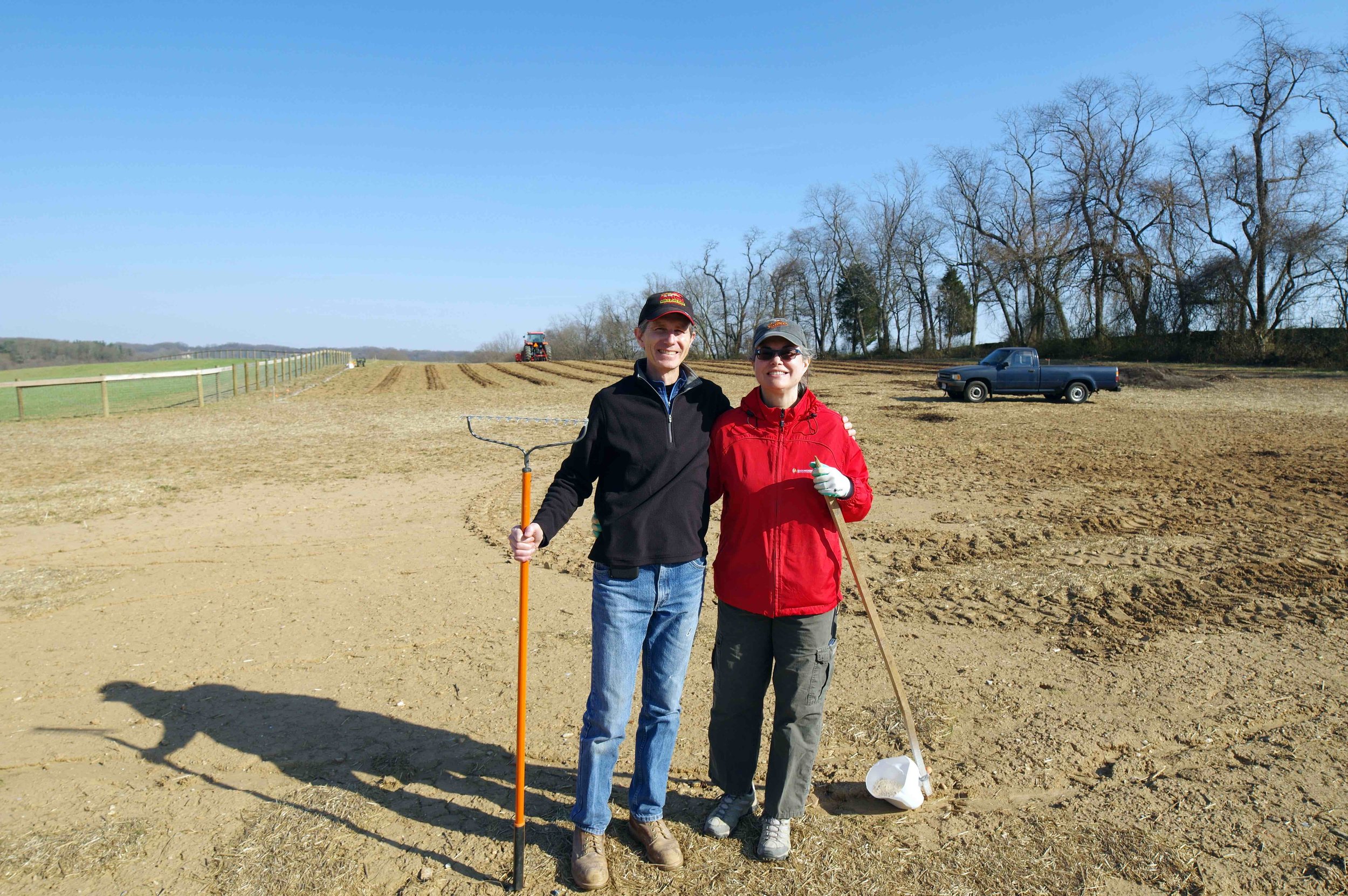 Farmers Vince Matanoski and Carin Celebuski at Ladybrook Farm. (Photo by Stacy Bauer.)