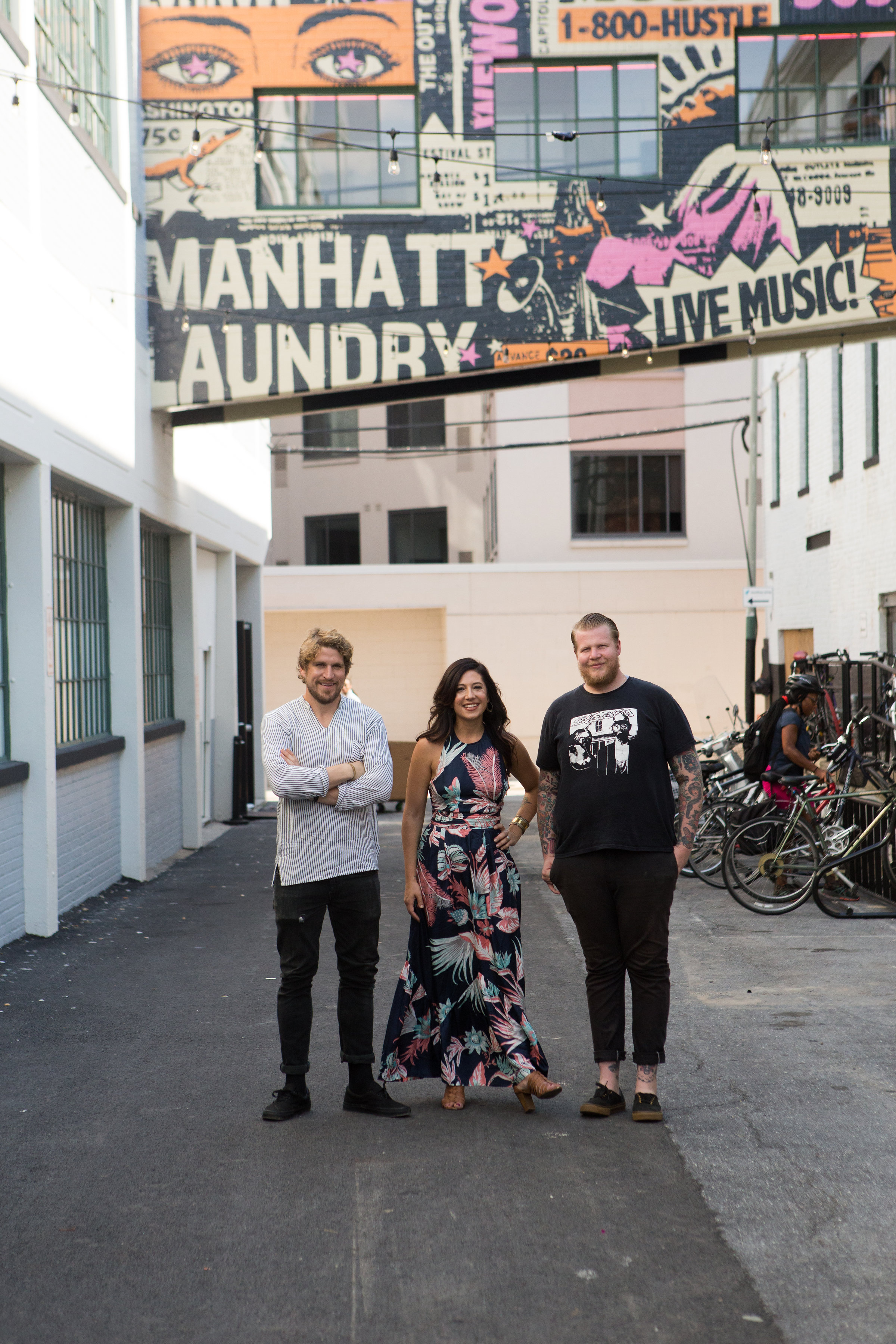 Owner Rose Previte is flanked by her two chefs, Chris Morgan (left) and Gerald Addison (right).