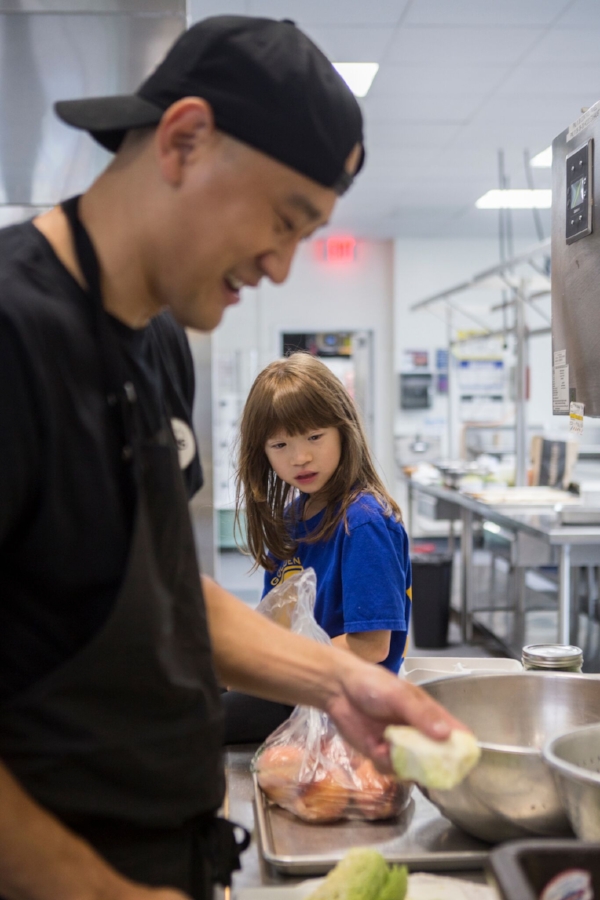 Chef Ma and plating with the help of his daughter Charlotte.