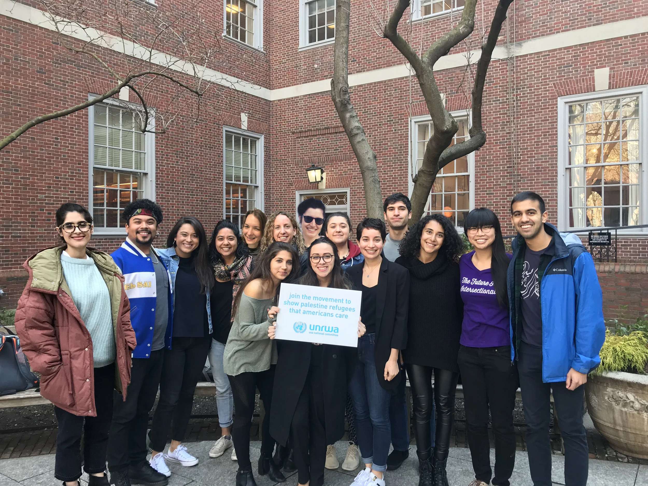 NYU Law Students for Justice in Palestine team members (in no particular order): Gerardo (Captain), Marwa, Ana, Cassarah, Hira, Rachel, Heather, Maya, Anil, Antoinette, Astrid, Eddie, Nora S., Robert, Dinesh, David, Gabriella, Nia, Nora C., and Selene. 