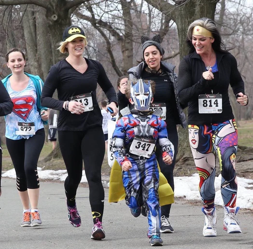Team Superheroes for Gaza at the 2017 NYC Gaza 5K assembled in hero formation!
