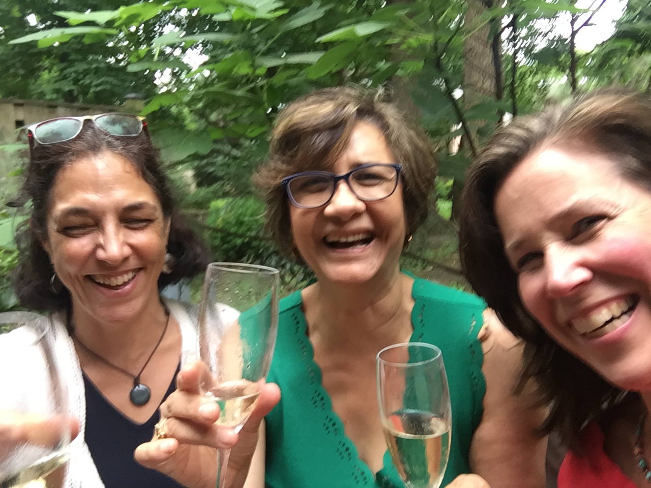 Dominique, Nahed, and Lisa have dinner together at Nahed’s home