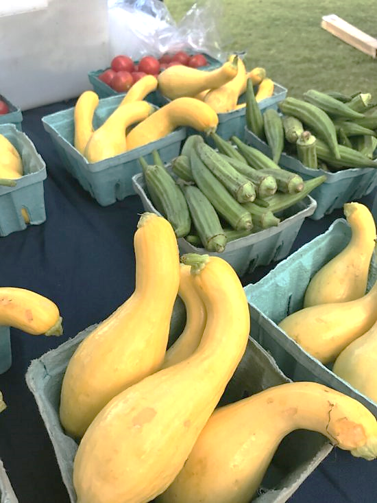 Squash, Okra and Tomatoes from Gilliam's Gardens