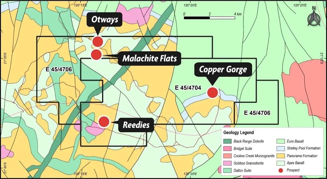 Figure Two: Tenements at the Otway Project showing prospect locations