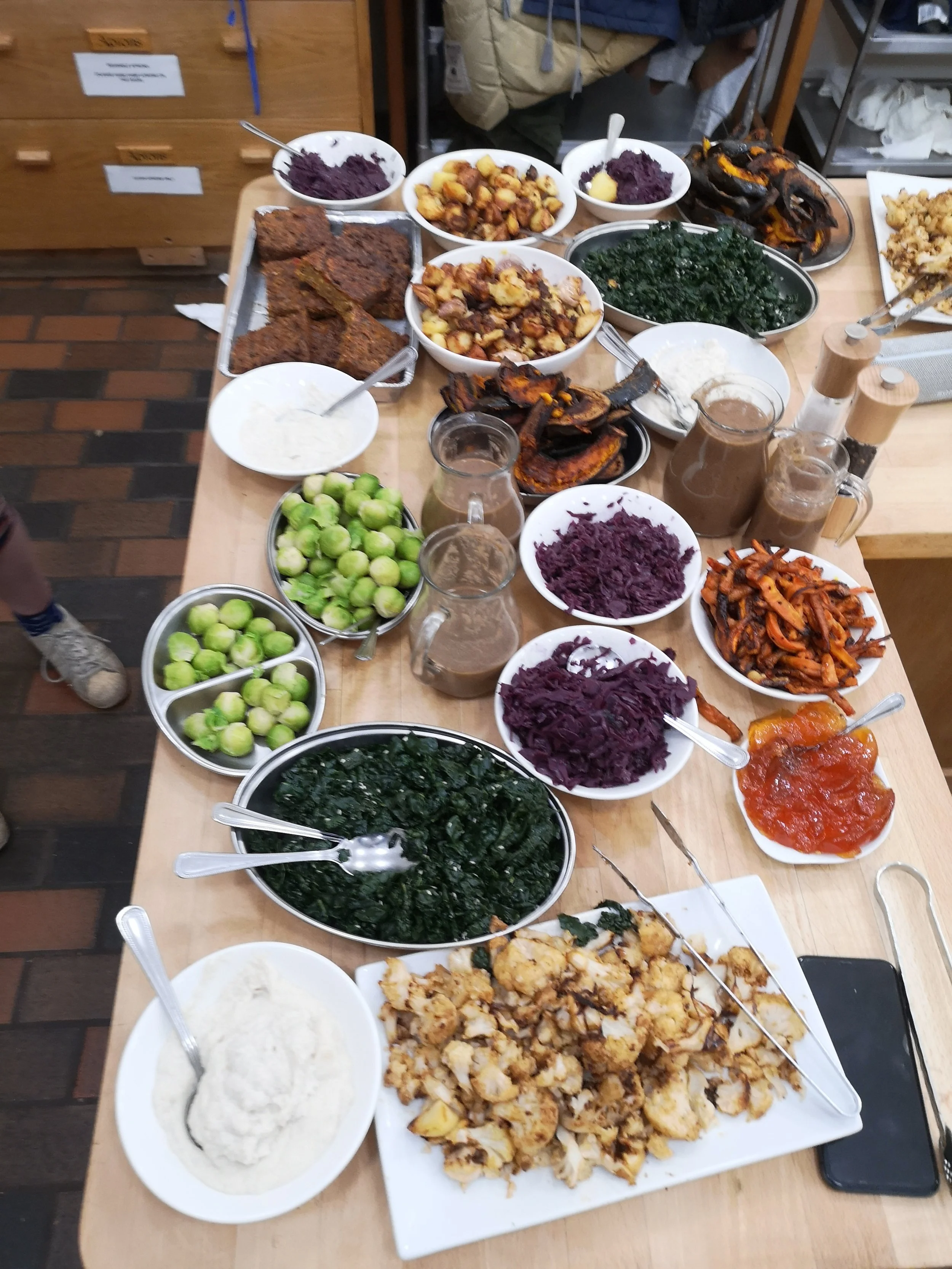 A generous spread of freshly prepared food