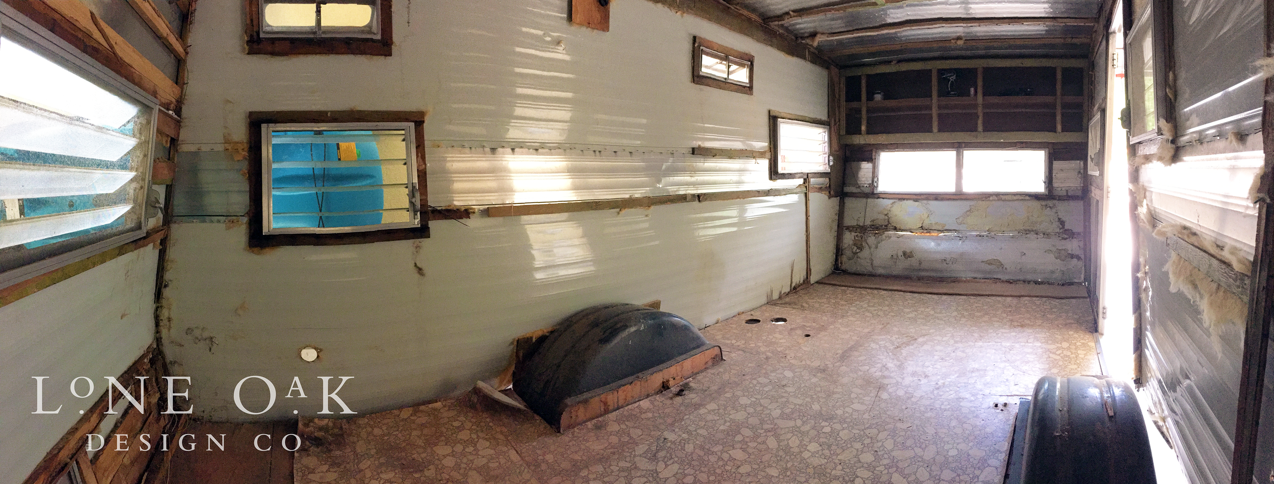 Post-demo view from the back, door-side corner of The Cameo.