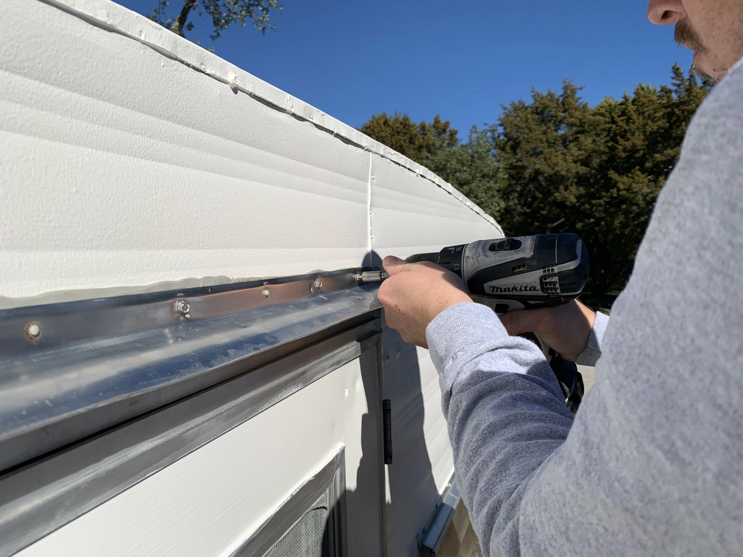 The Cameo Camper Renovation Installing Jtrim Roof Gutters — Lone Oak