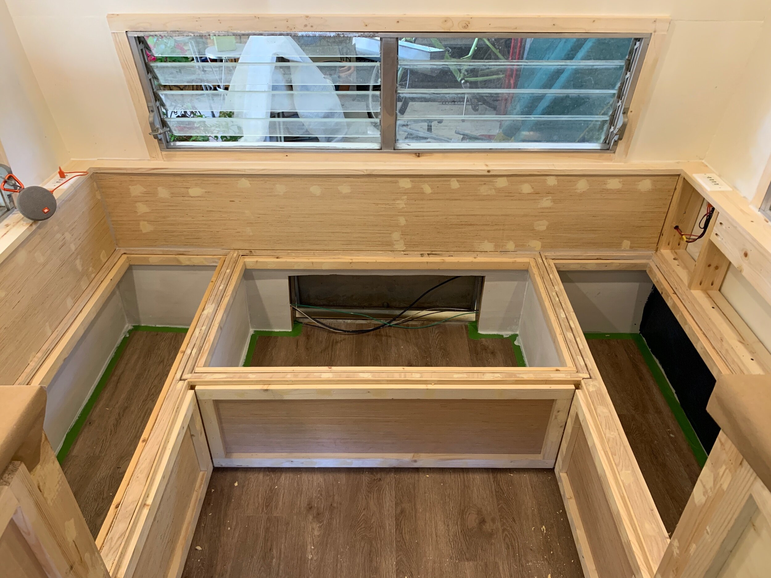The Cameo Camper Renovation Building the Dinette Bench Lone Oak