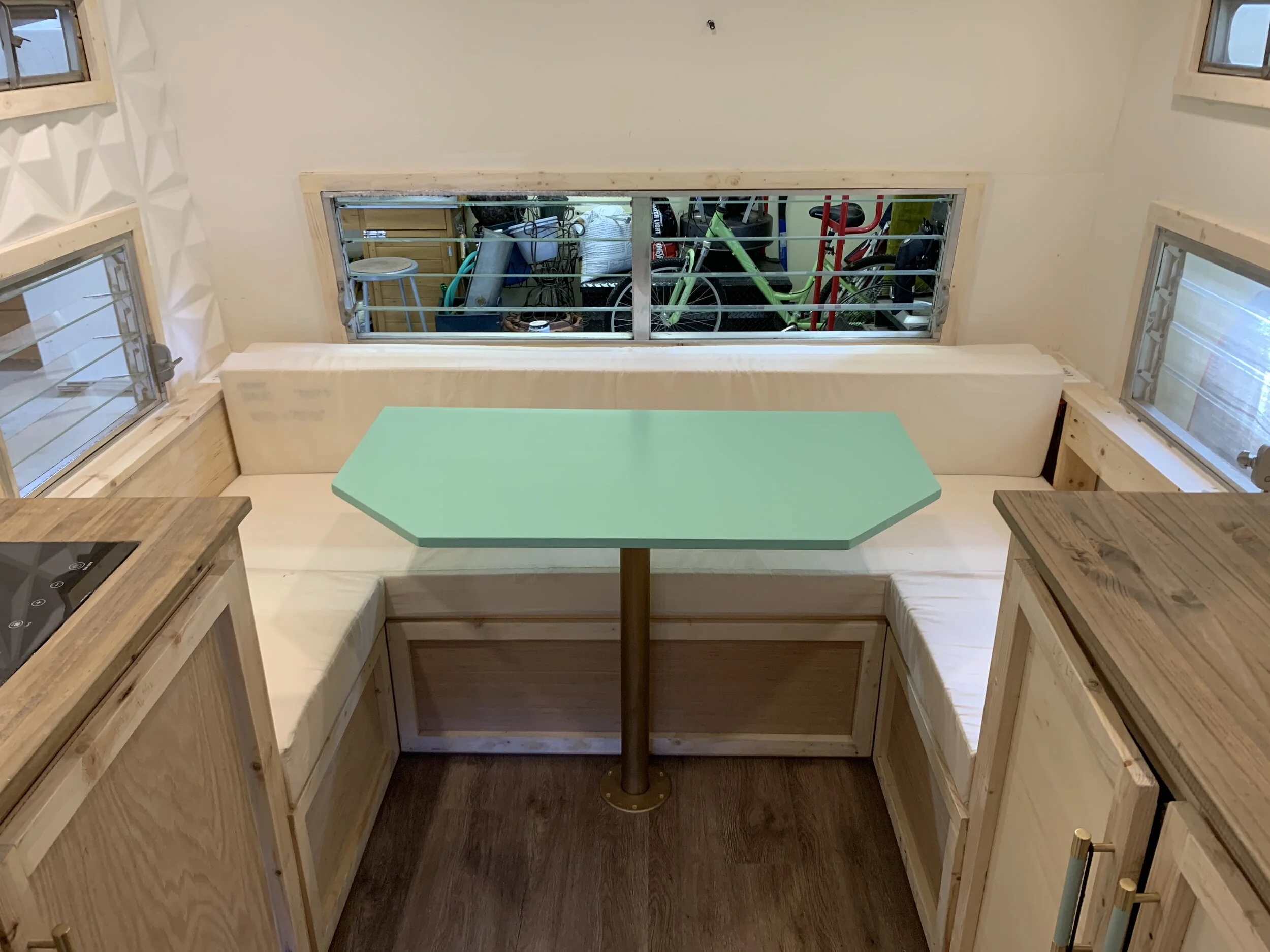The Cameo Camper Renovation: Transitioning from Dining Table to Bed — Lone Oak Design Co.