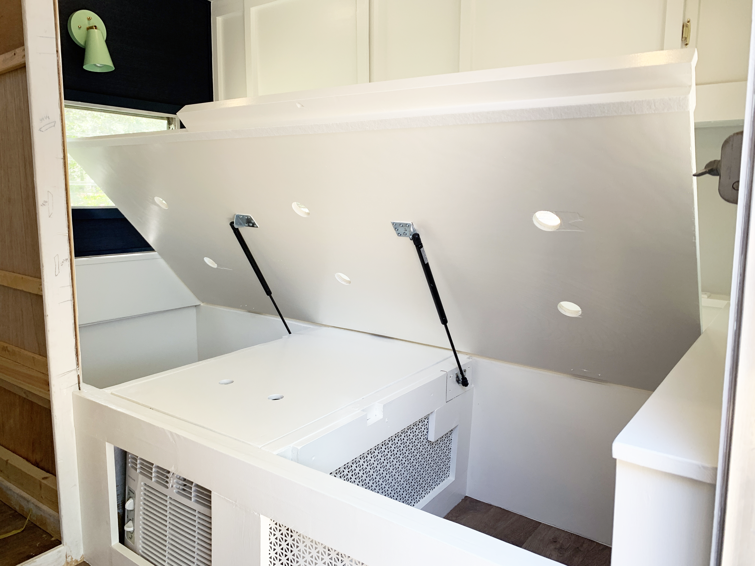 The Cameo Camper Renovation: Twin Bed Storage + Gas Bedlifts + Lid Rebuild  — Lone Oak Design Co.