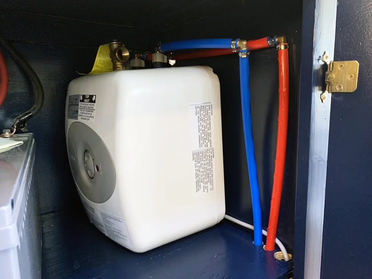 The Cameo Camper Renovation: Installing an RV Water Heater — Lone Oak  Design Co.