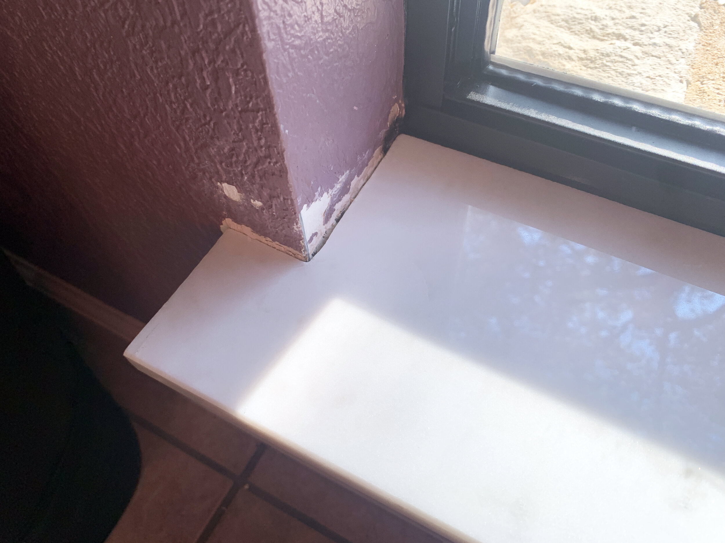 how to restore 1970 faux marble window sills