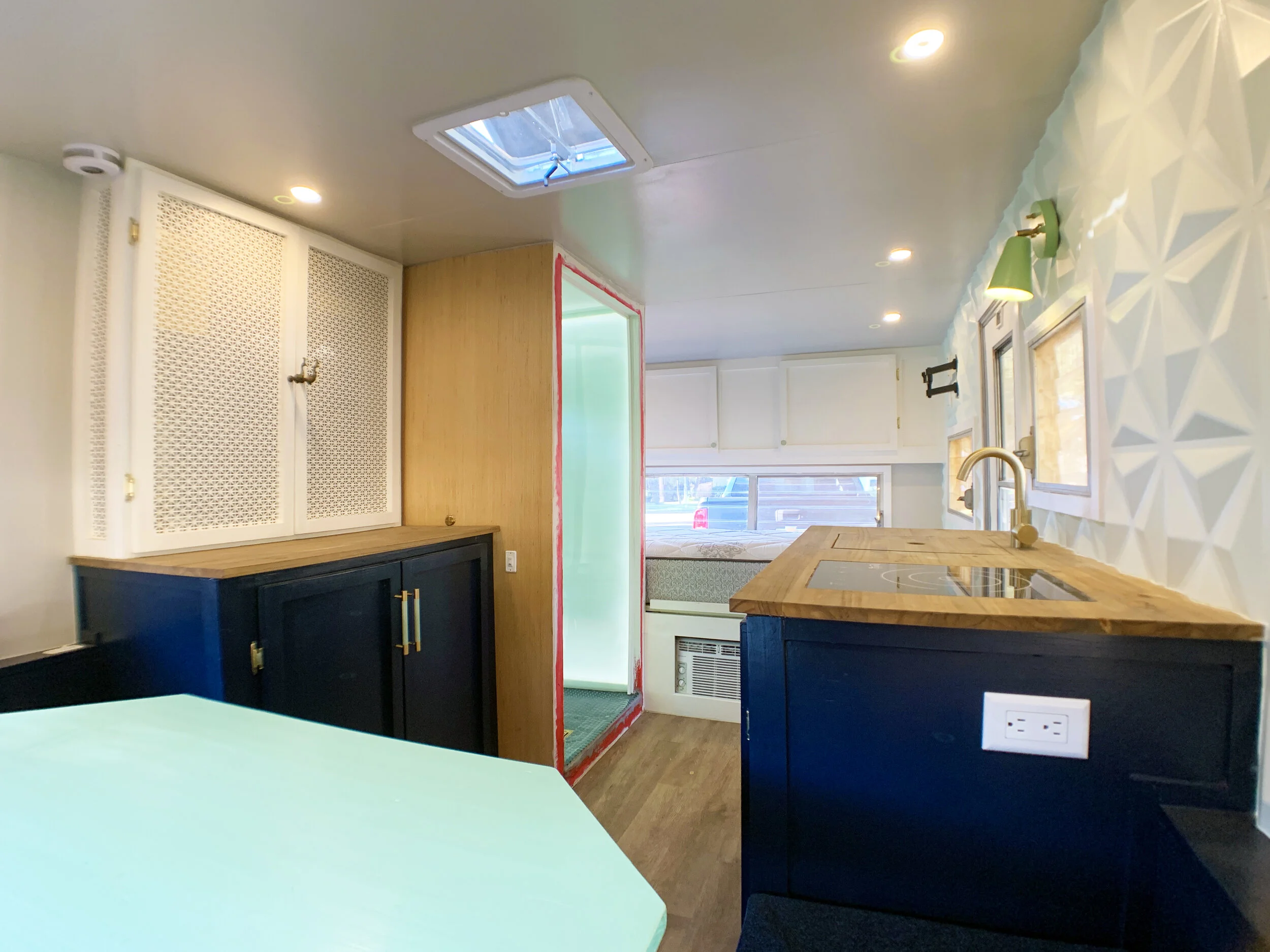 The Cameo Camper Renovation: Backlit Shower Walls Part 5