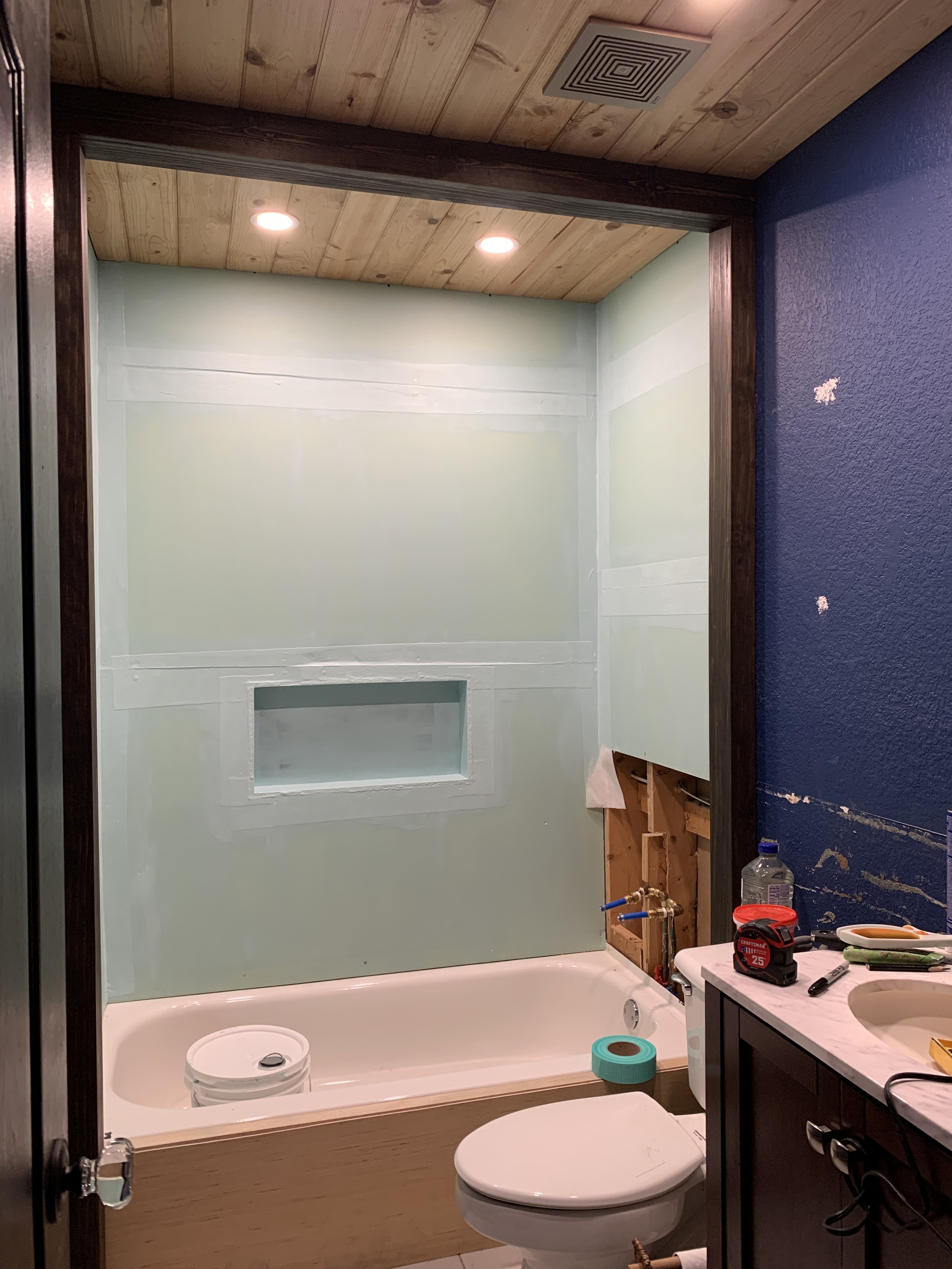Building Custom Shower Shelves During a Bathroom Reno