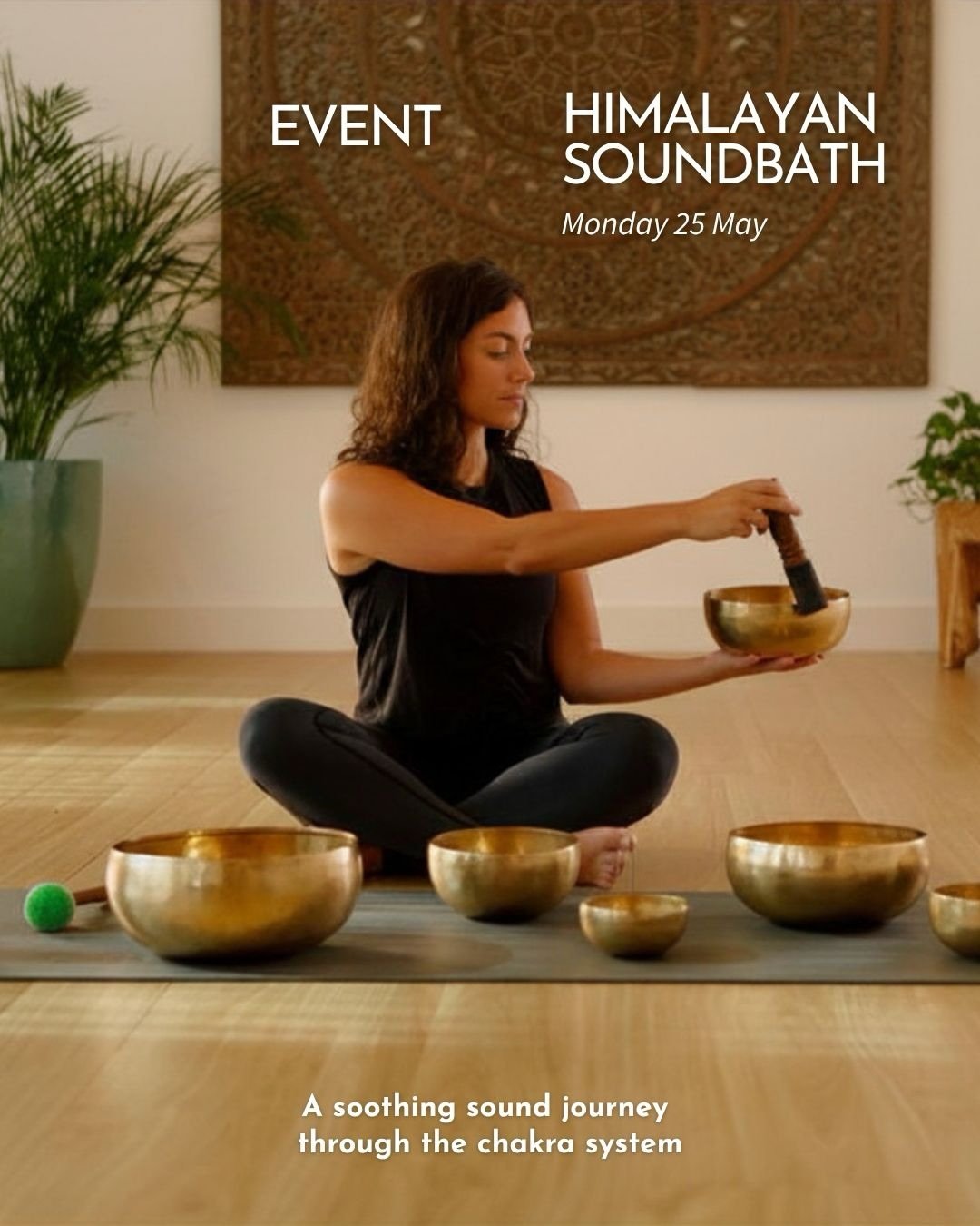 EVENT: Himalayan Soundbath

Join Chlo&eacute; Jacobs for a deeply restorative sound bath workshop✨
You&rsquo;ll be guided through a soothing sound journey using seven singing bowls connected to the chakra system, allowing the vibrations to support en