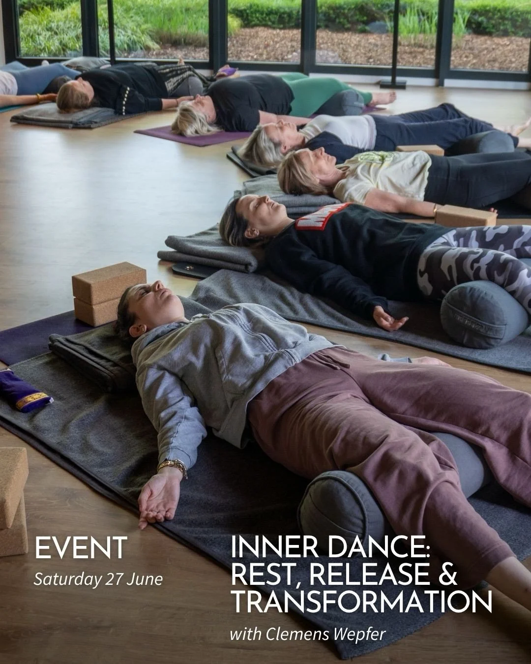 EVENT &middot; Inner Dance: Rest, Release &amp; Transformation
Trust yourself ✨

Join Clemens Wepfer for a deeply immersive Inner Dance experience combining sound, awareness, rest, and inner exploration.
Beginning in Savasana, you&rsquo;ll be guided 