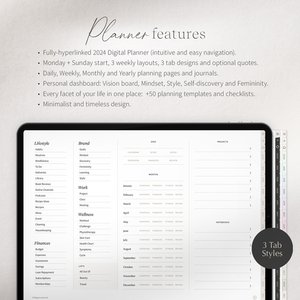 Vision Board Planner 2024 Black and White Pictures