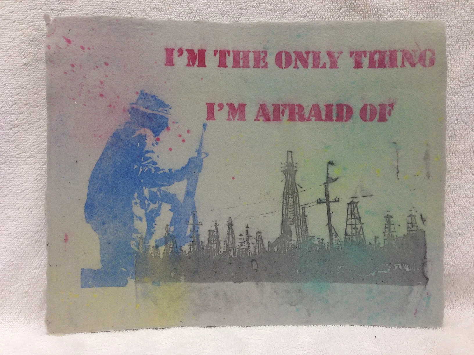 Anonymous _Untitled_ 2013 Pulp Spray on handmade paper made from military uniforms IMG_0953JPG.jpg