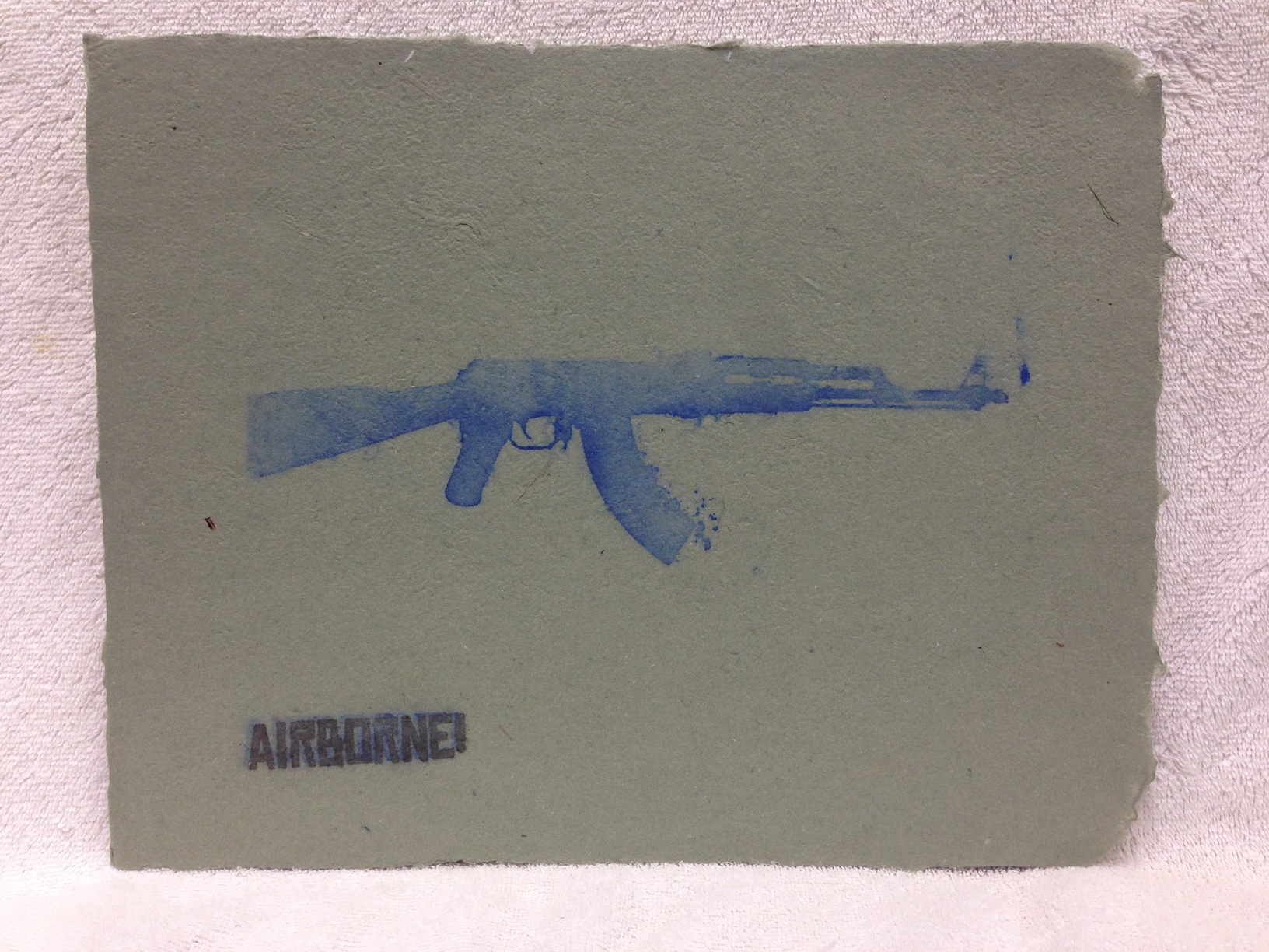 Anonymous _Untitled_ 2013 Pulp spray on handmade paper made from military uniforms IMG_0974JPG.jpg