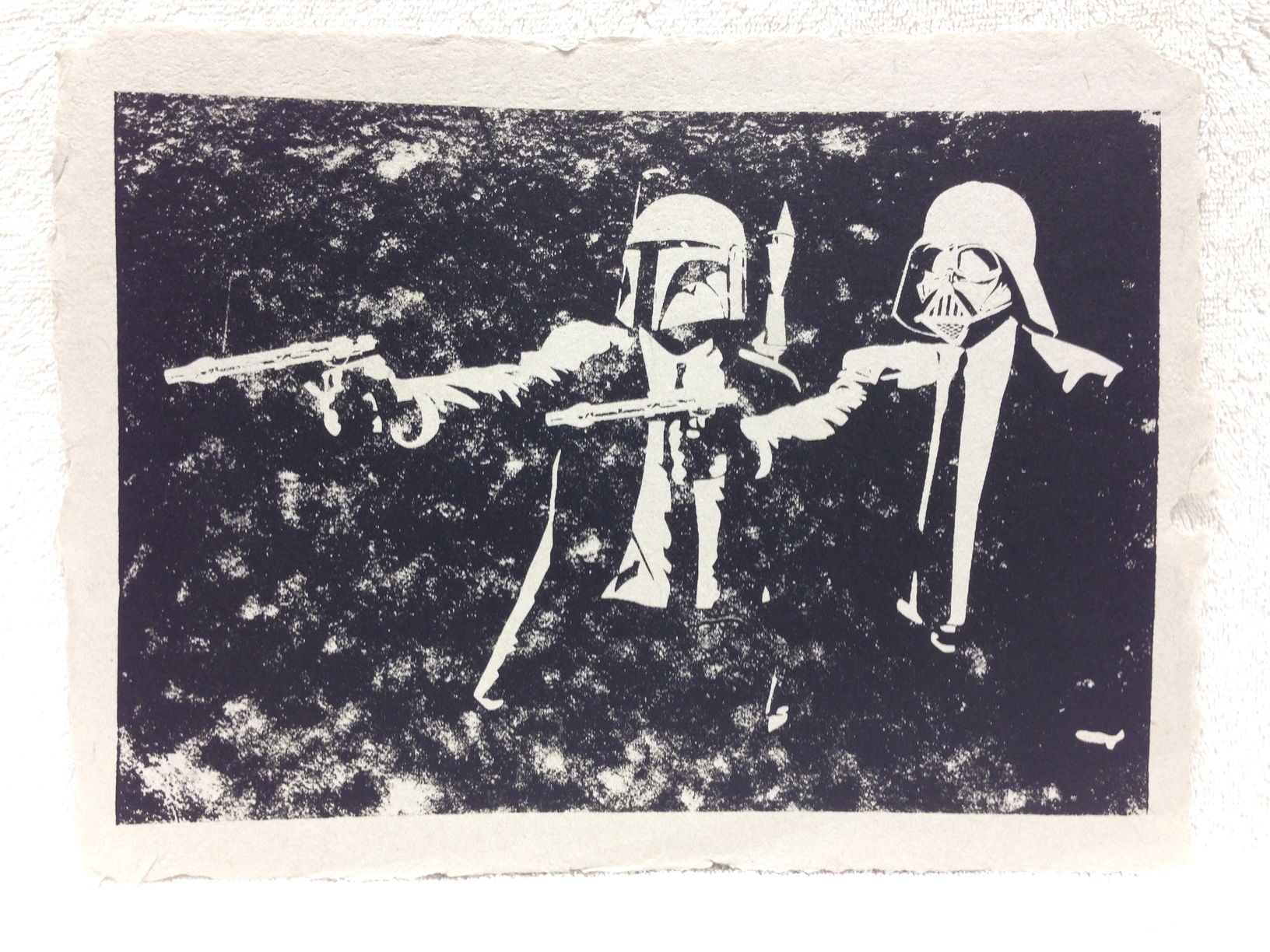 Anonymous _Untitled_ 2013 Silkscreen on handmade paper made from military unifroms Ft Belvoir Workshop IMG_0945JPG.jpg