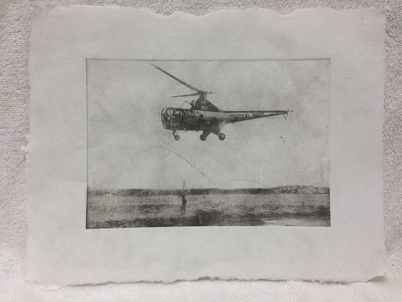 Ben Levine Navy - 1950s _Untitled_ 2013 Solar Etching on Handmade Paper from military uniforms 11 x 14 PCNJ Weekly Workshop IMG_0999JPG.jpg