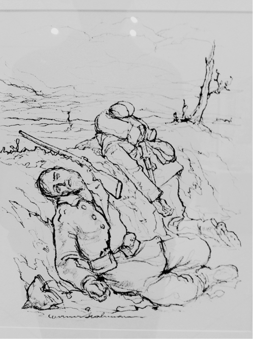 “In the Trench” by Werner Hahmann (Germany, c. 1914)