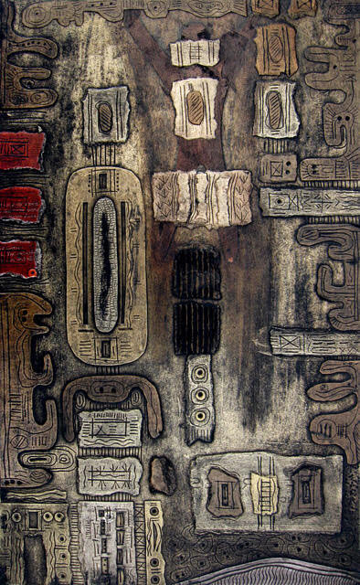 Artwork from Len Merlo's Non-Toxic Collagraph Class