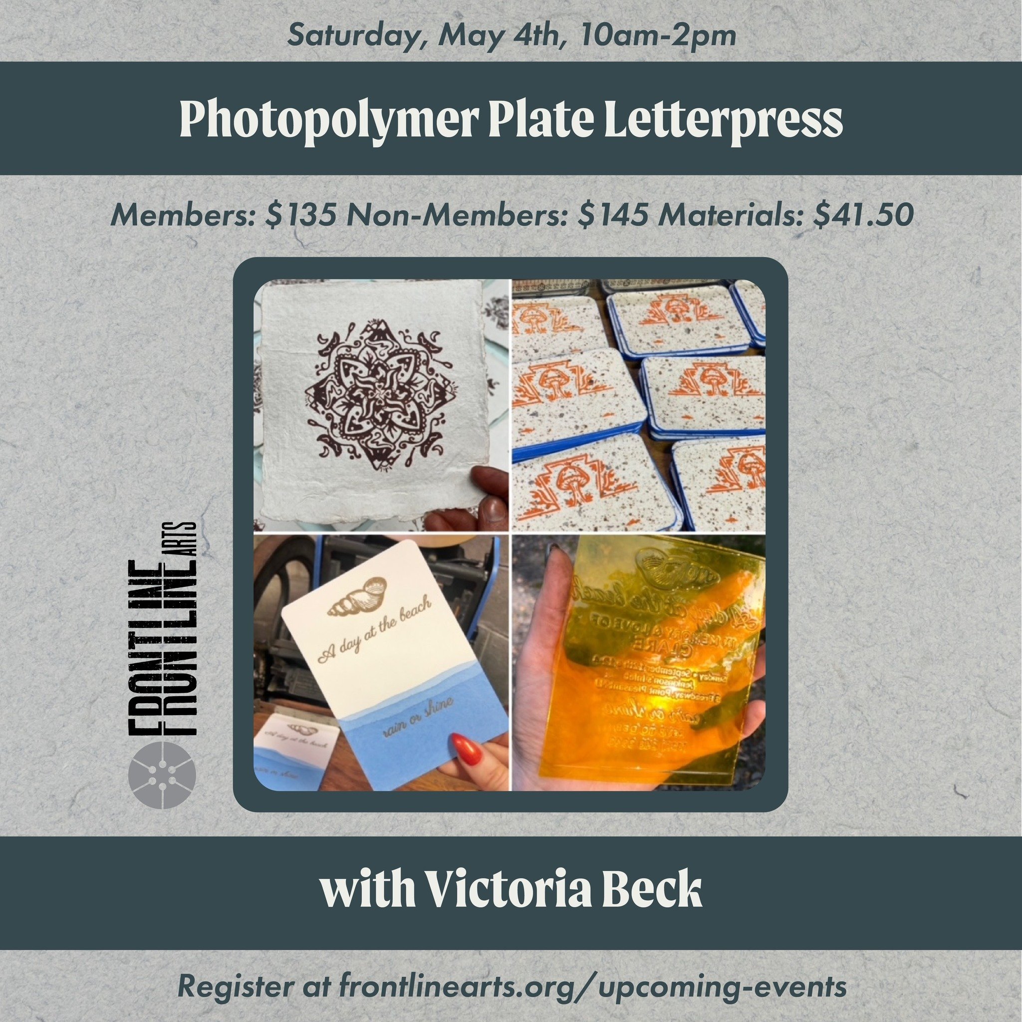 New class alert! Join us on Saturday, March 4th for Photopolymer Plate Letterpress with Victoria Beck @inkhound_unltd !

Photopolymer plates have revolutionized letterpress in that they allow for quick and easy plate production and printing without t