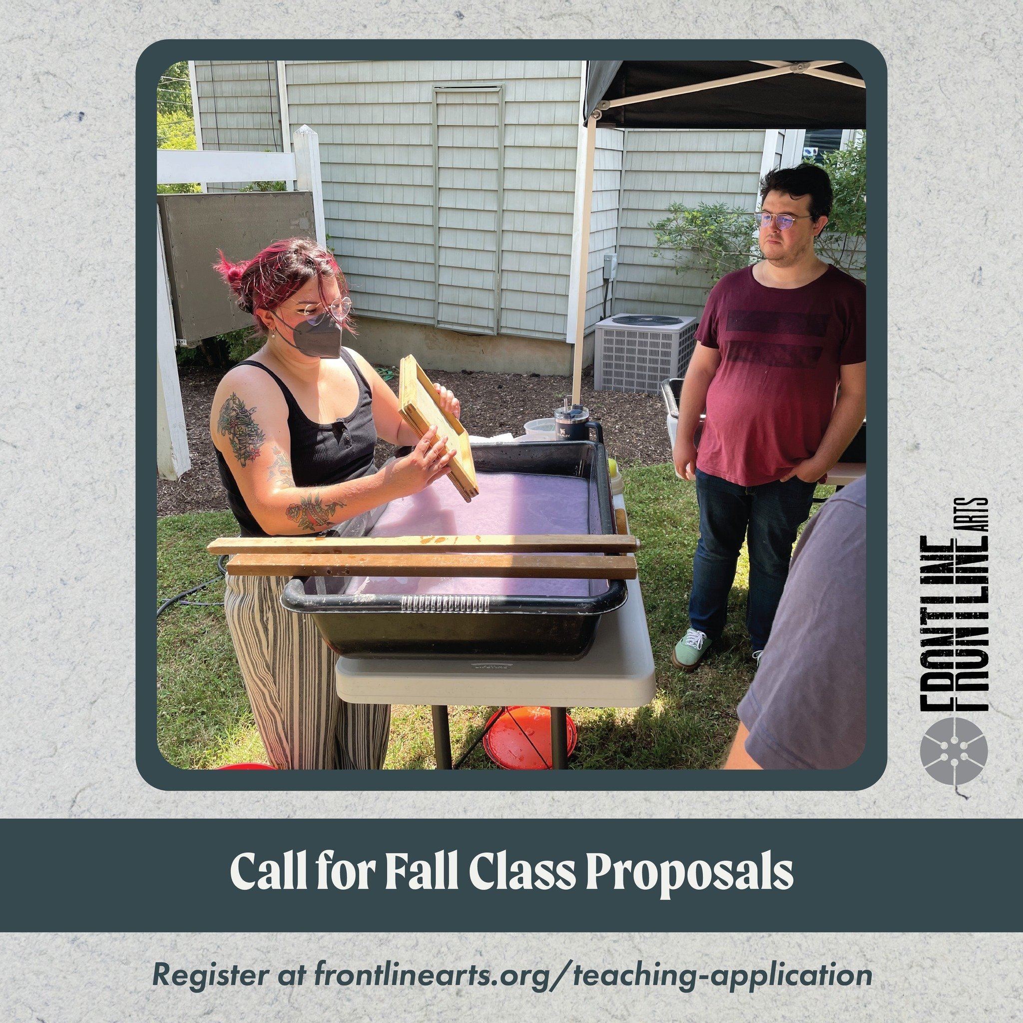 Calling all local printmakers, papermakers, and book artists! Frontline Arts is currently accepting proposals for Fall classes for our Adult Education program.

We're seeking paid workshop ideas led by seasoned instructors. These workshops should ali