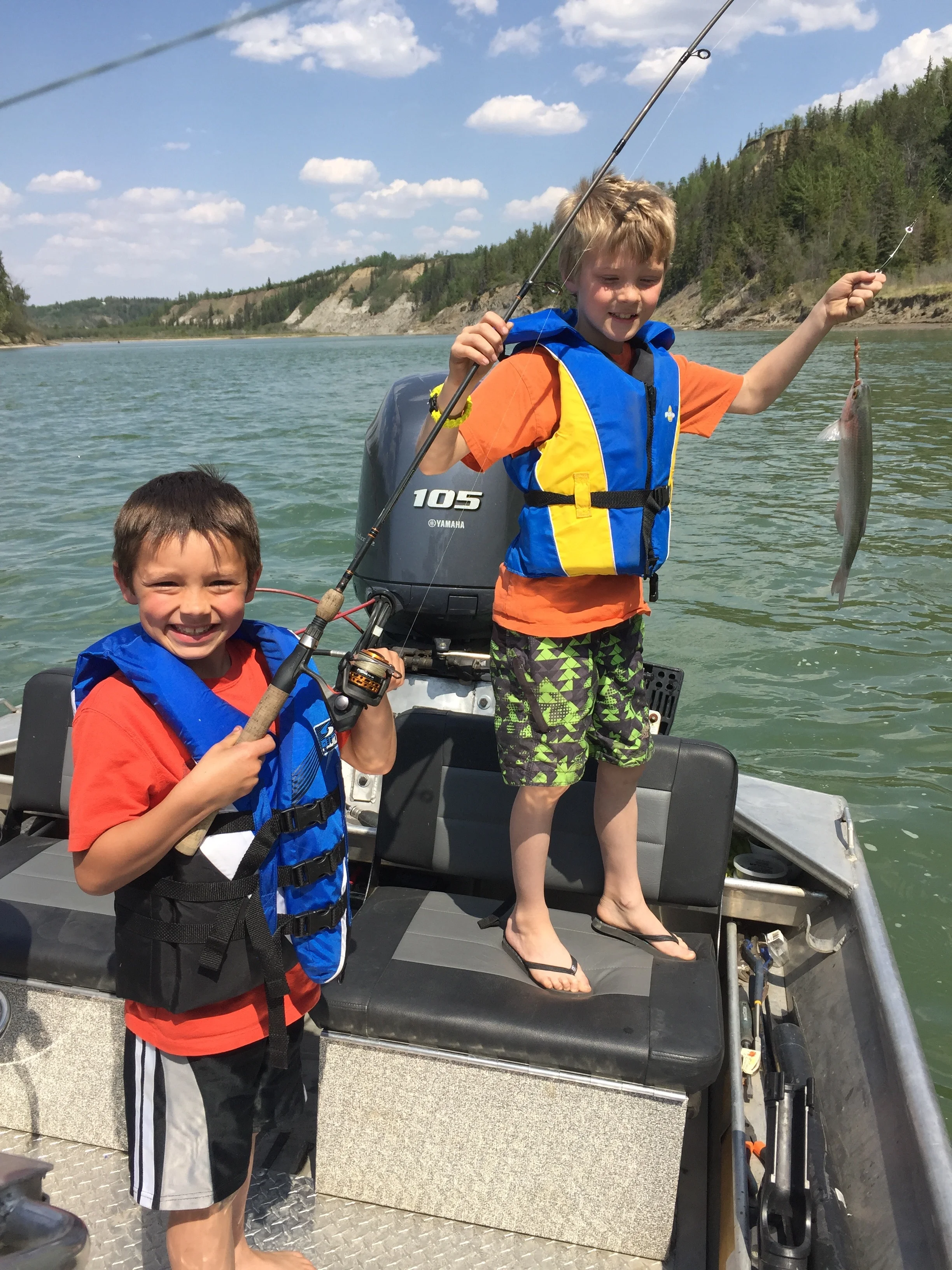Lil lunkers catching fish! Priceless!