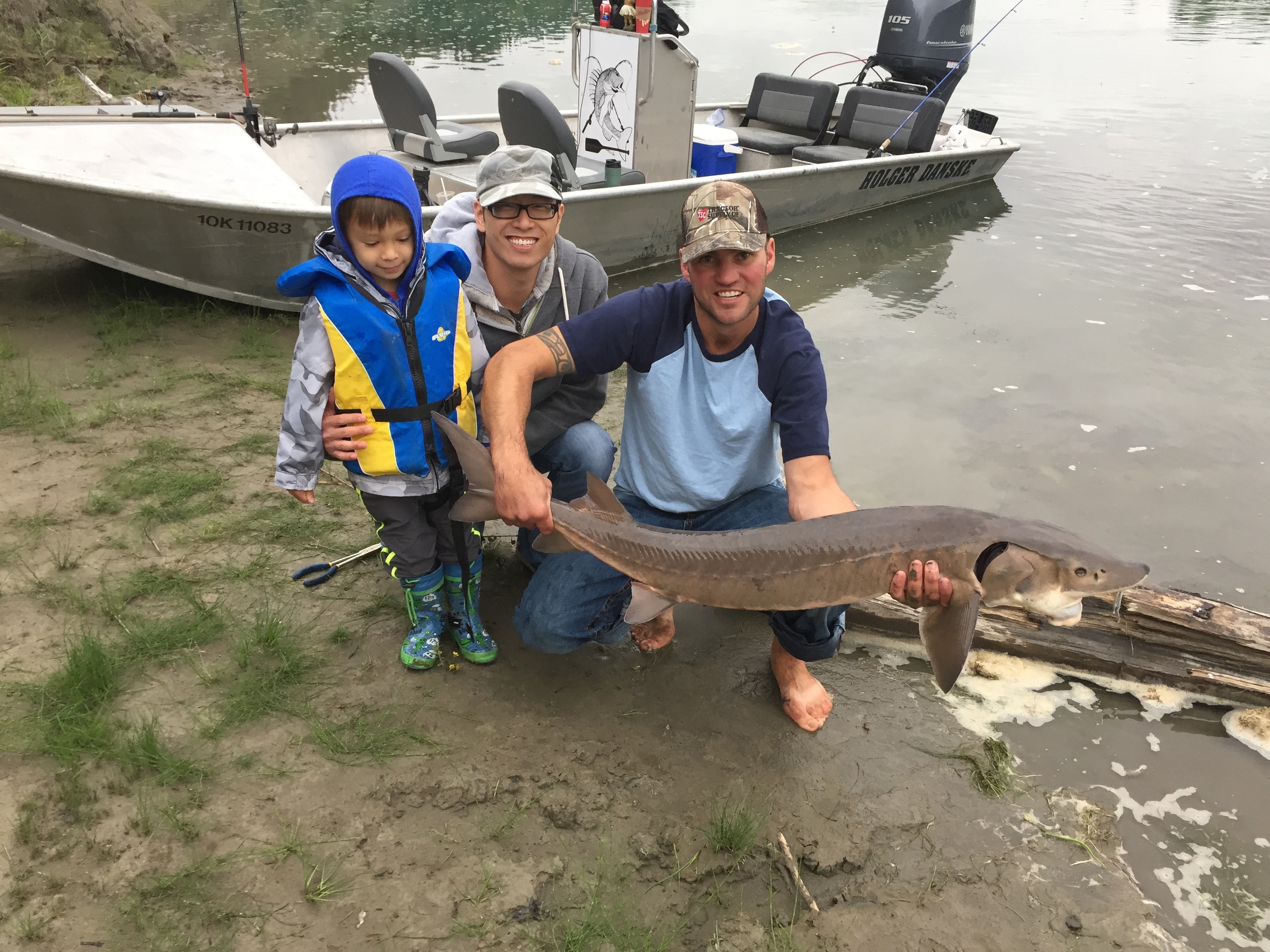 Another trophy Sturgeon taken in Edmonton, Alberta on the North Saskatchewan River with Lunkers Fishing Adventures