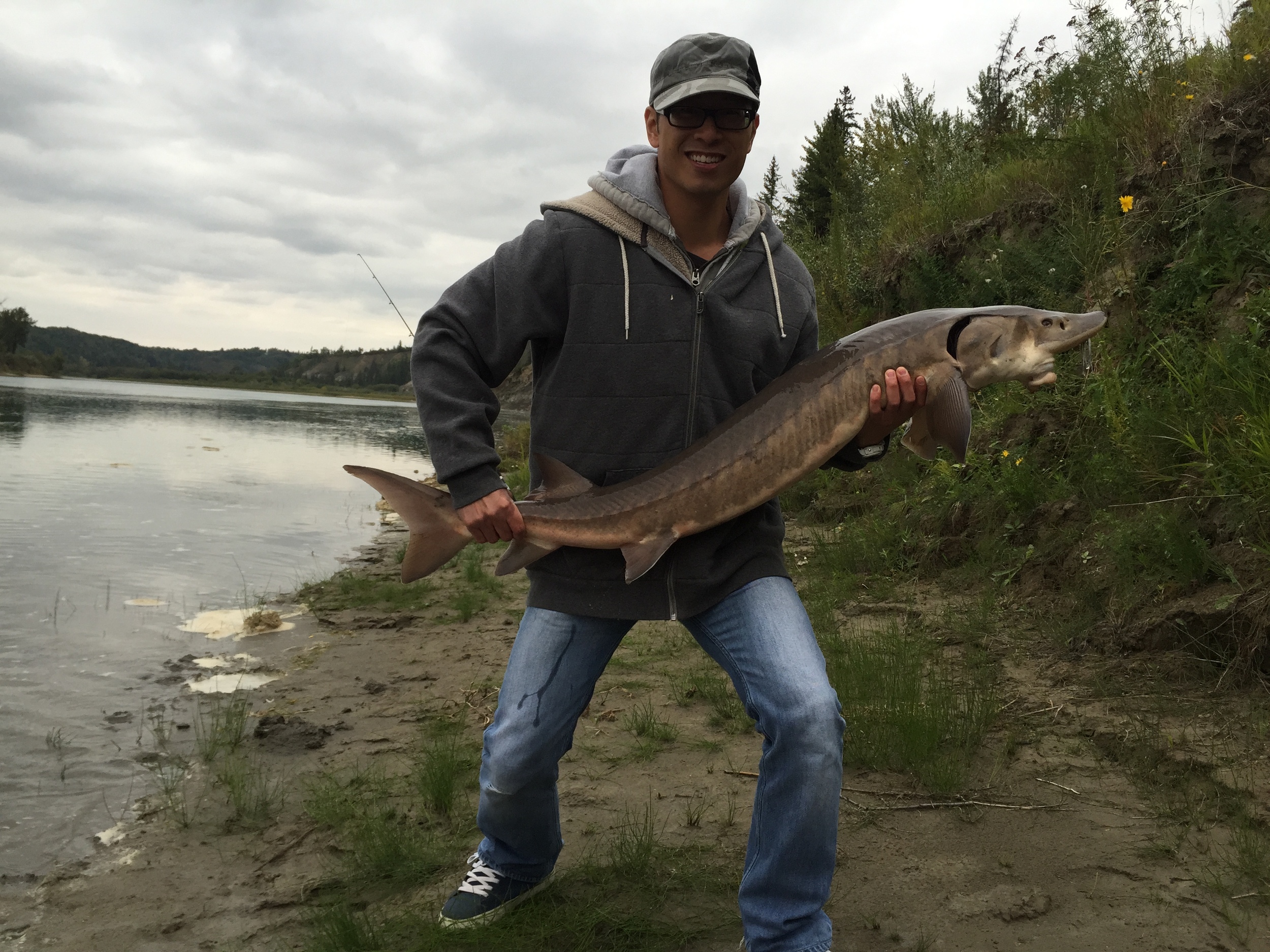 Jason has come on two sturgeon trips with Lunker's, landing two sturgeon! Outstanding job! Fishing Edmonton, Alberta, Canada does not get any better.