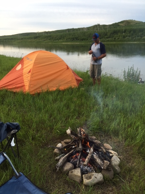 While the customers stay in the big wall tent, the fishing guide stays in the little tent! Life does not get any better!