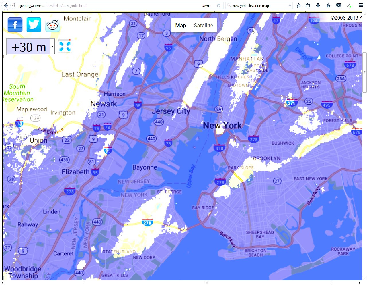 This is all that would be left of New York if we allow the carbon dioxide to stay at 410ppm.