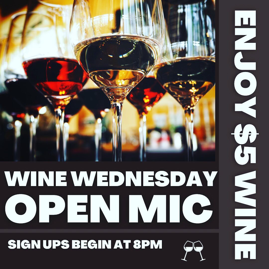 Woot woot-it&rsquo;s Wednesday! Select wine is just $5 a glass &amp; it&rsquo;s Open Mic Night with @tommystrazza! Plus-we&rsquo;ve (finally) launched our fall cocktail &amp; wine menus. For those partaking in #soberoctober, you don&rsquo;t have to m