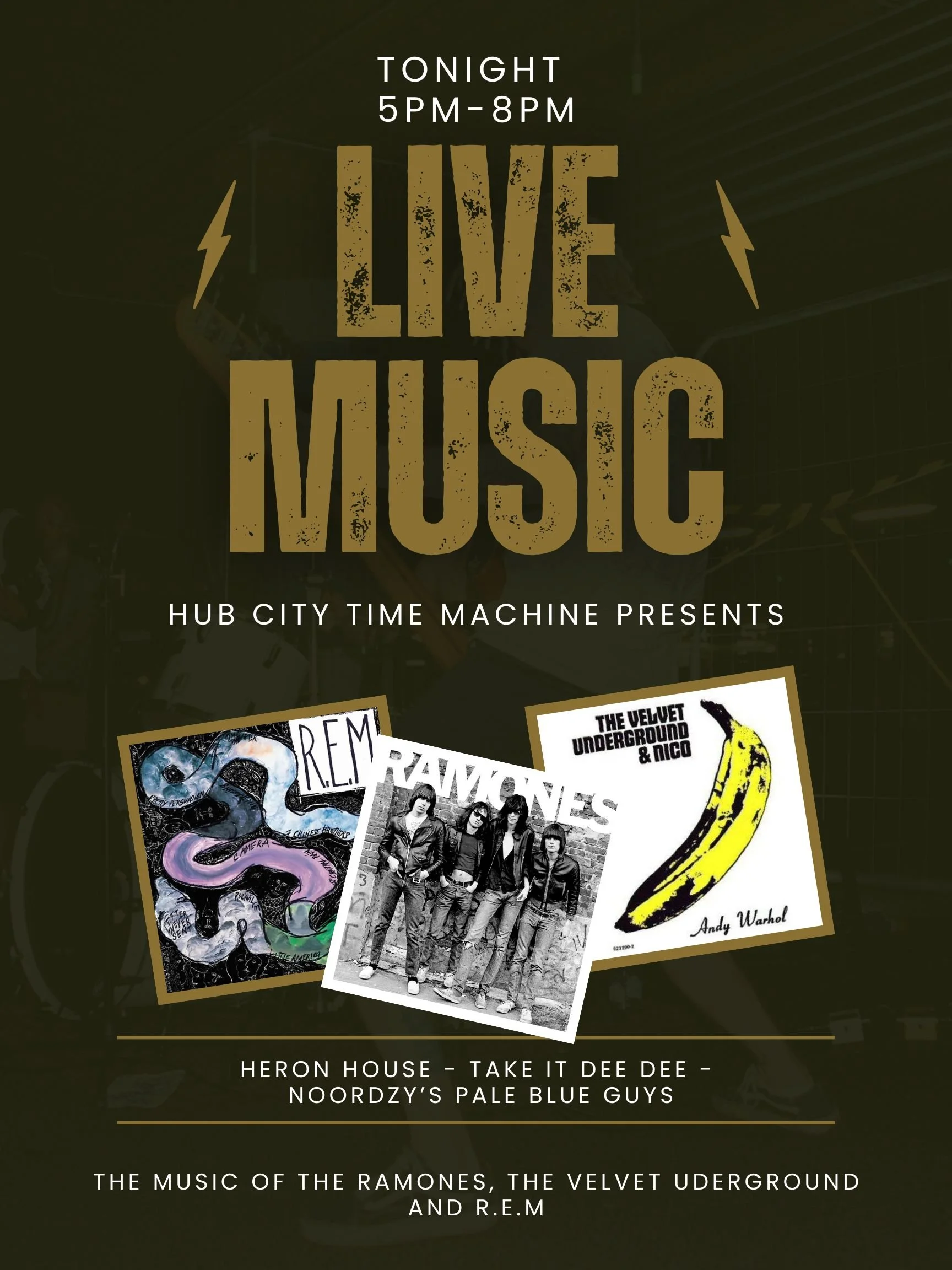 Live Music with Heron House, Take It Dee Dee and Noordzy's Pale Blue Guys