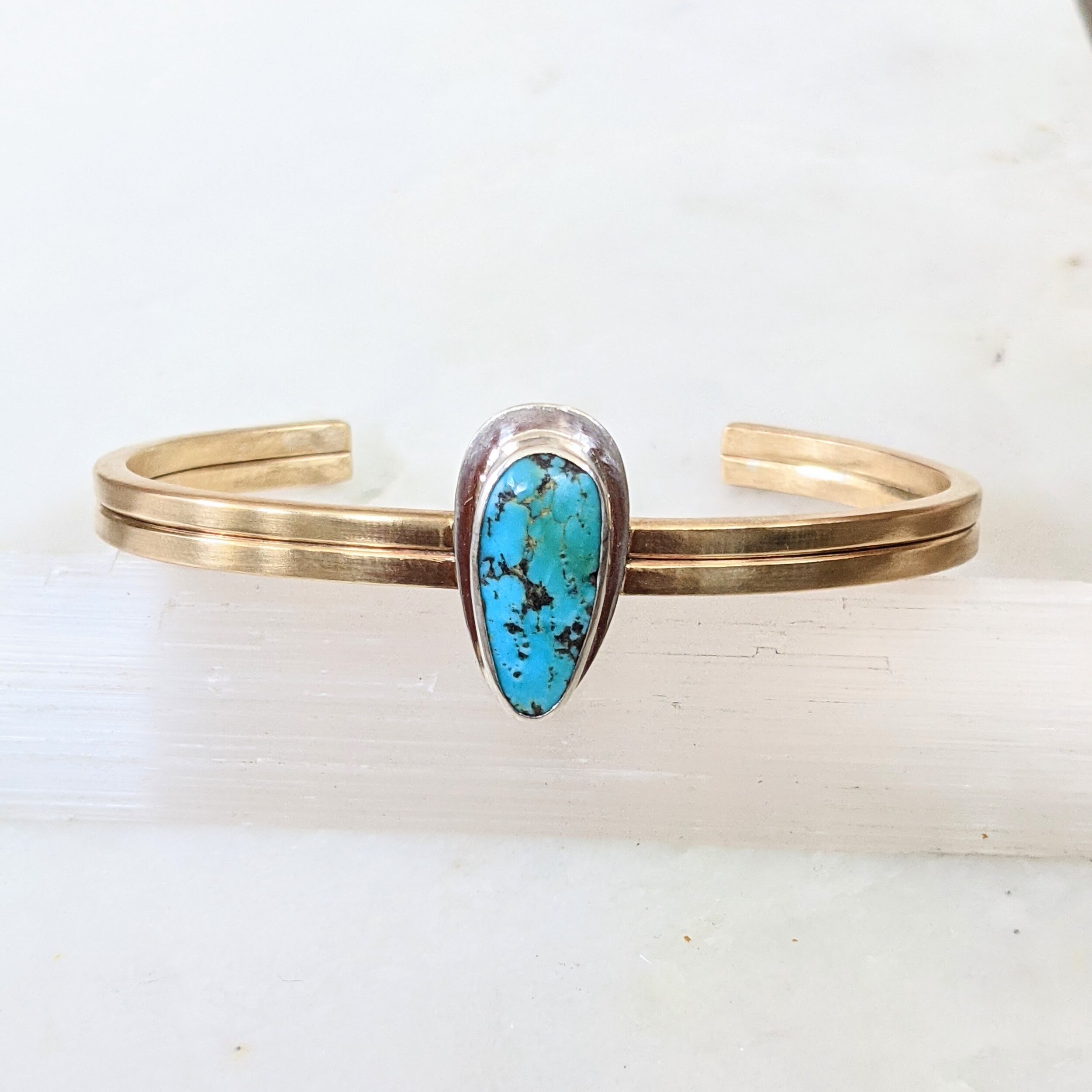 tear drop turquoise cuff