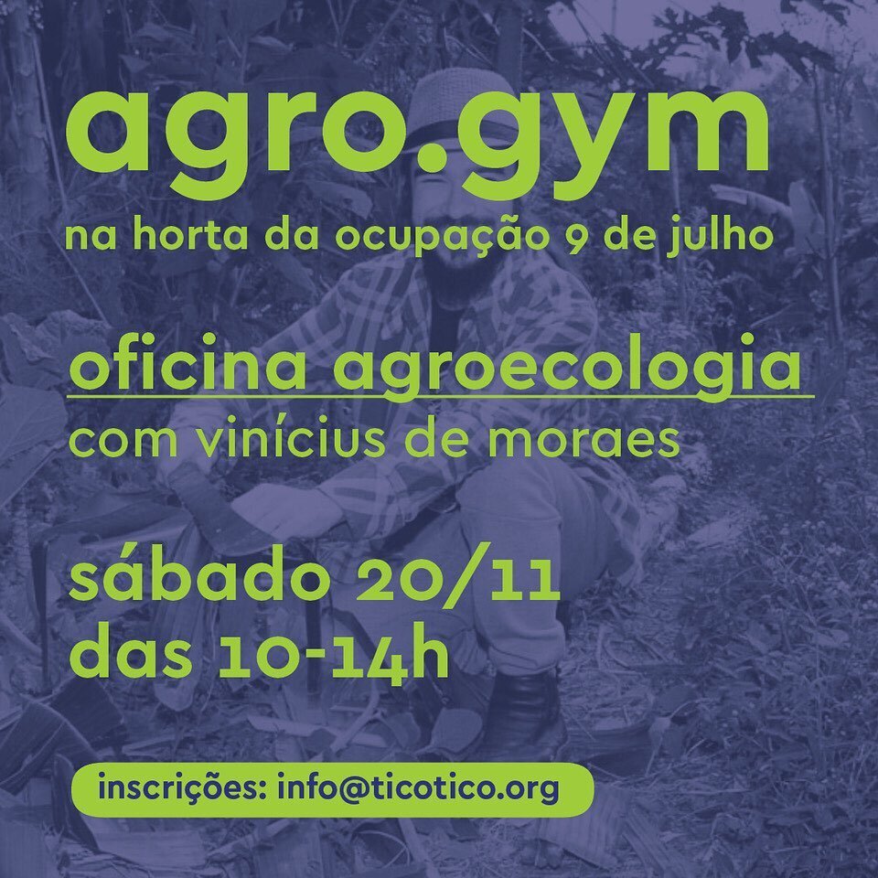 Quer aprender a plantar alimentos de forma saud&aacute;vel e boa pro meio ambiente?  Vem participar e botar a m&atilde;o na terra na oficina de agroecologia com o permacultor e co-criador da Quebrada Sustent&aacute;vel Vinicius de Moraes.

S&aacute;b