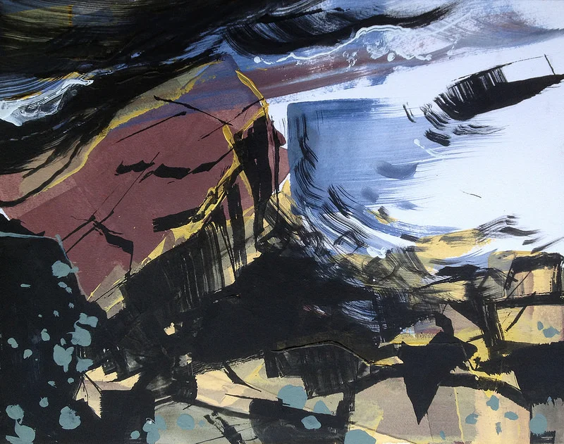 ARTIST POINT, ink & acrylic, 20x16"