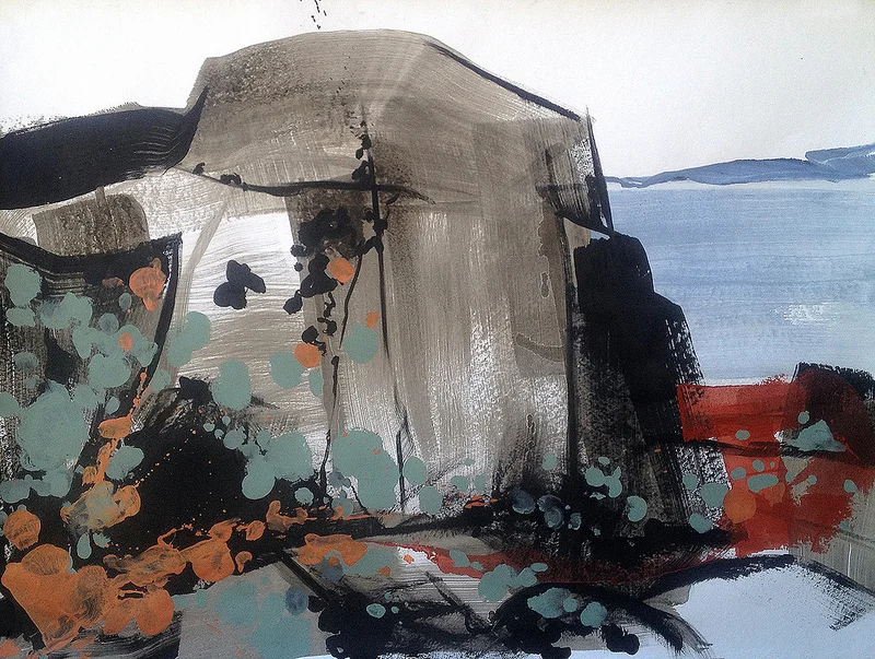 BIG ROCK, ink & acrylic, 48x36"