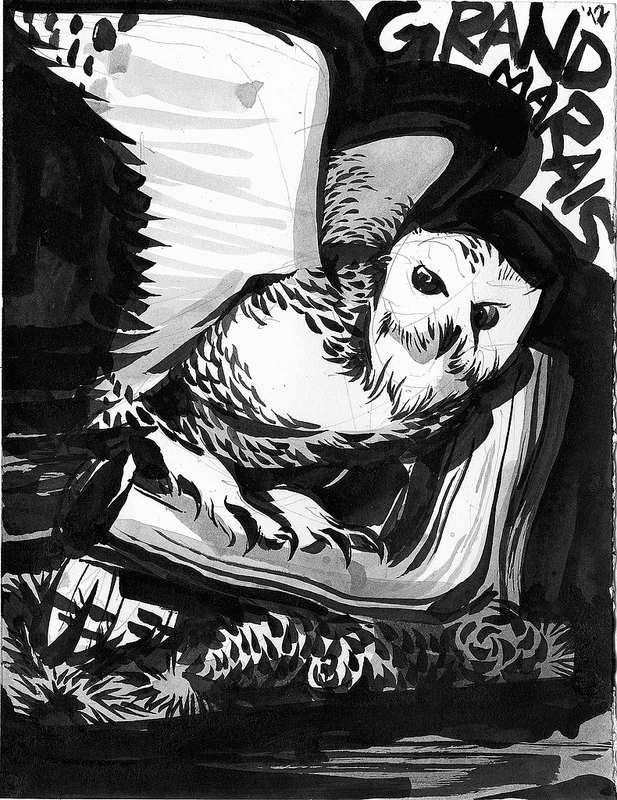 TAXIDERMY, ink, 9x12"