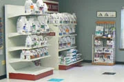 Shelves stocked with healthy and nutritious dog and cat food
