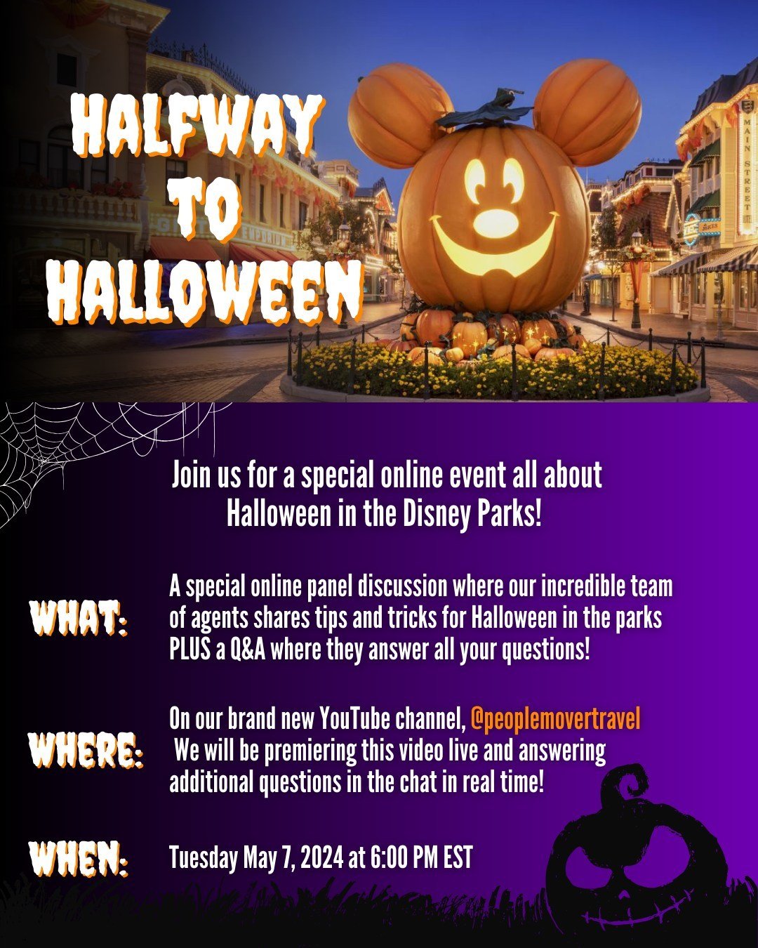 We are just one day away from this exciting event! ✨️ ⁠
⁠
AND Disney Parks just released some amazing details about their 2024 fall season so this is the perfect time to learn all about Halloween at Disney! 🎃 ⁠
⁠
Our agents are going to be discussin