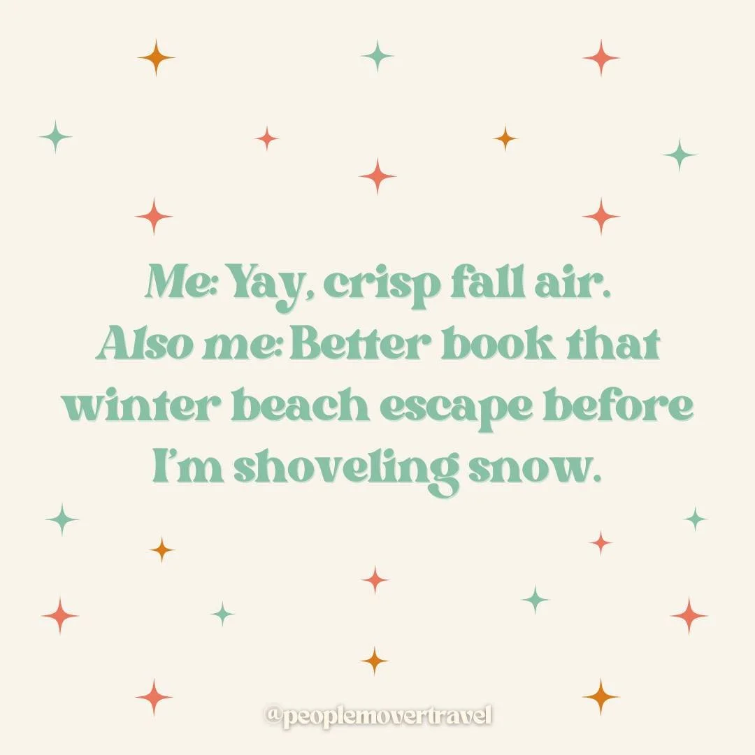 ✨ Me right now: enjoying crisp fall air and cozy vibes.
✨ Also me: knowing I&rsquo;ll be knee-deep in snow before I know it&hellip; and wishing I had a beach resort booked. 🏖️❄️

An all-inclusive getaway is the ultimate way to escape the winter blue