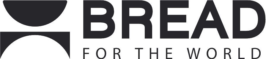 Logo for 'Bread for the World' featuring a stylized bread loaf and text.
