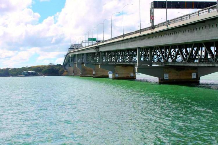 Auckland Bridge bungy jump point, New Zealand