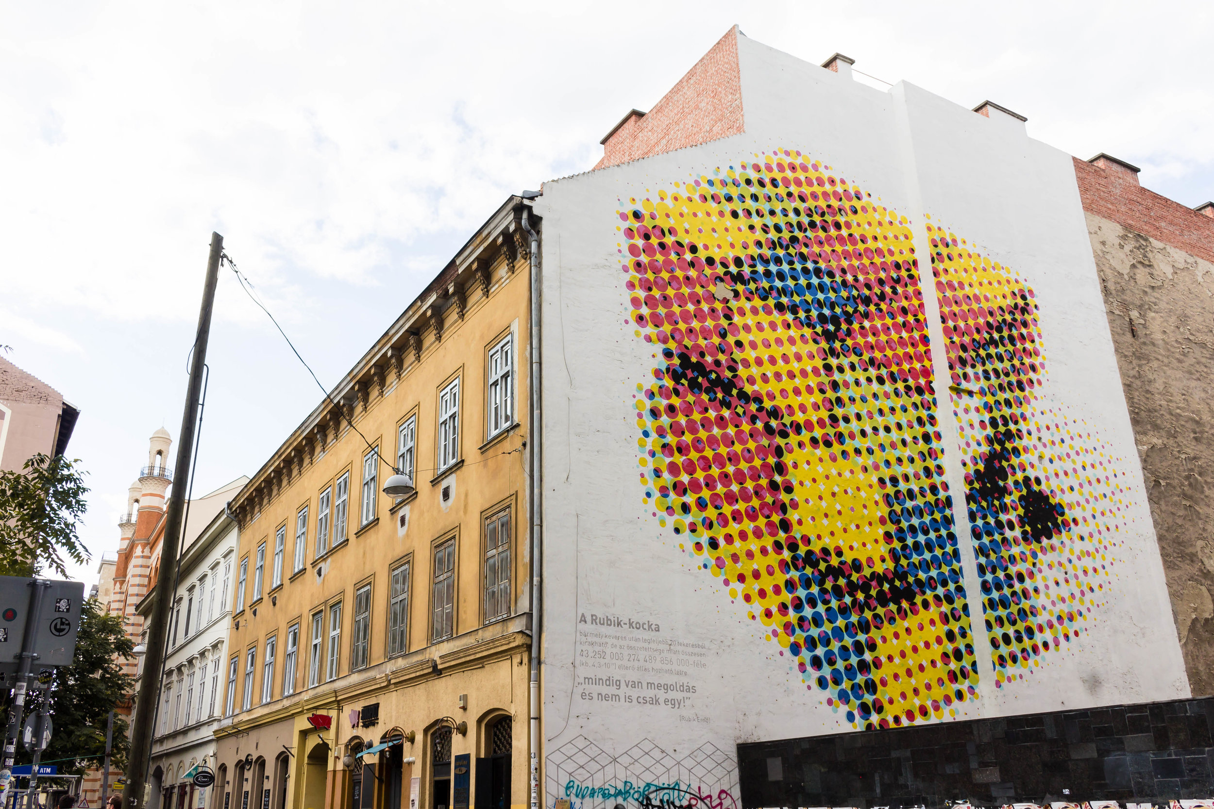 rubiks cube street art, Budapest, Hungary