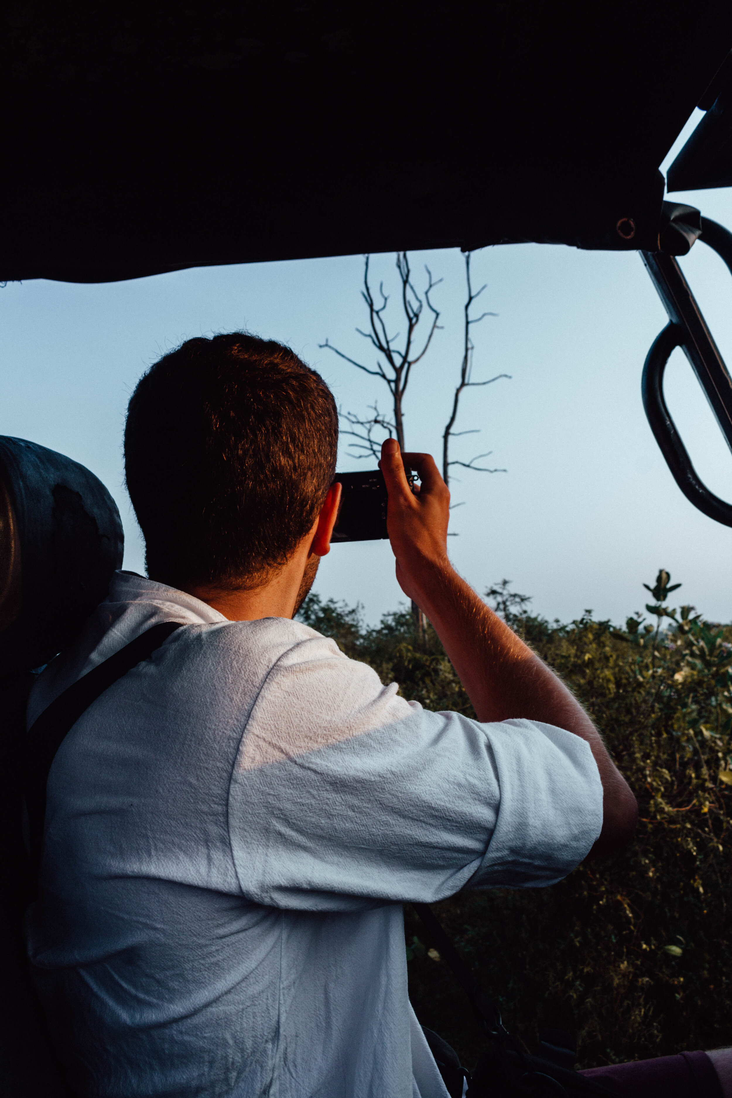 Luke taking pictures from our safari jeep, Udawalawe, Sri Lanka
